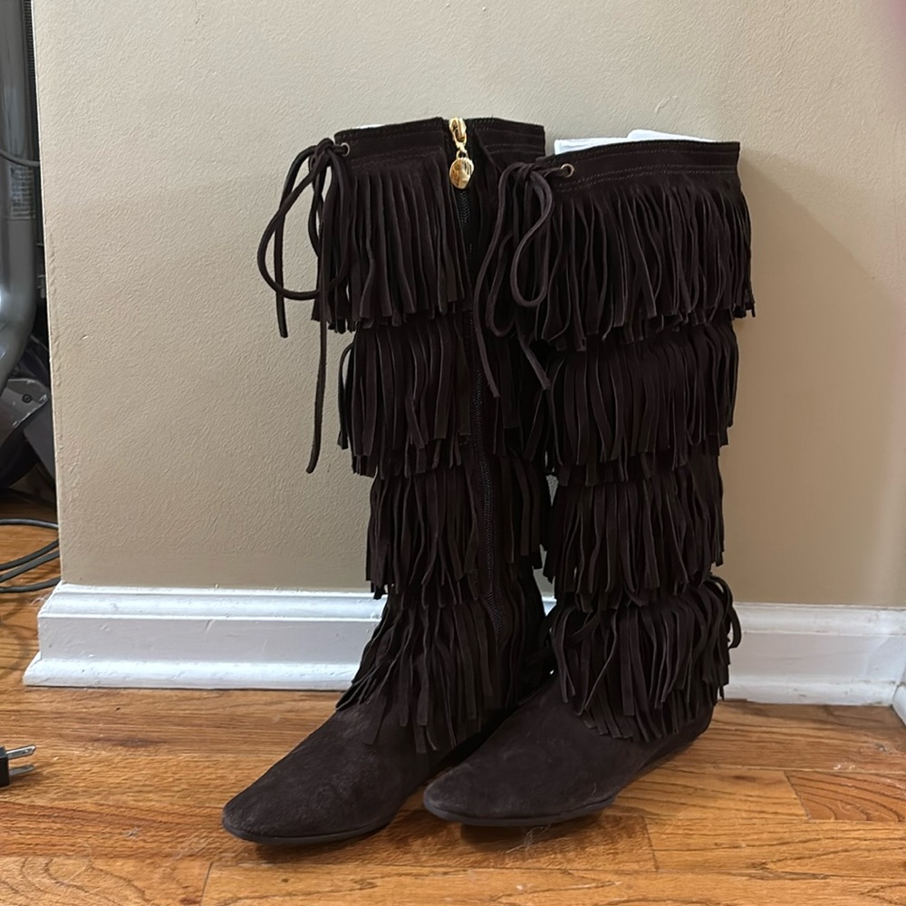Micheal Kors Dark Brown Fringe Boot - 7M Like New